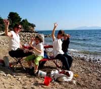Novembre en Croatie : déjeuner sur la plage